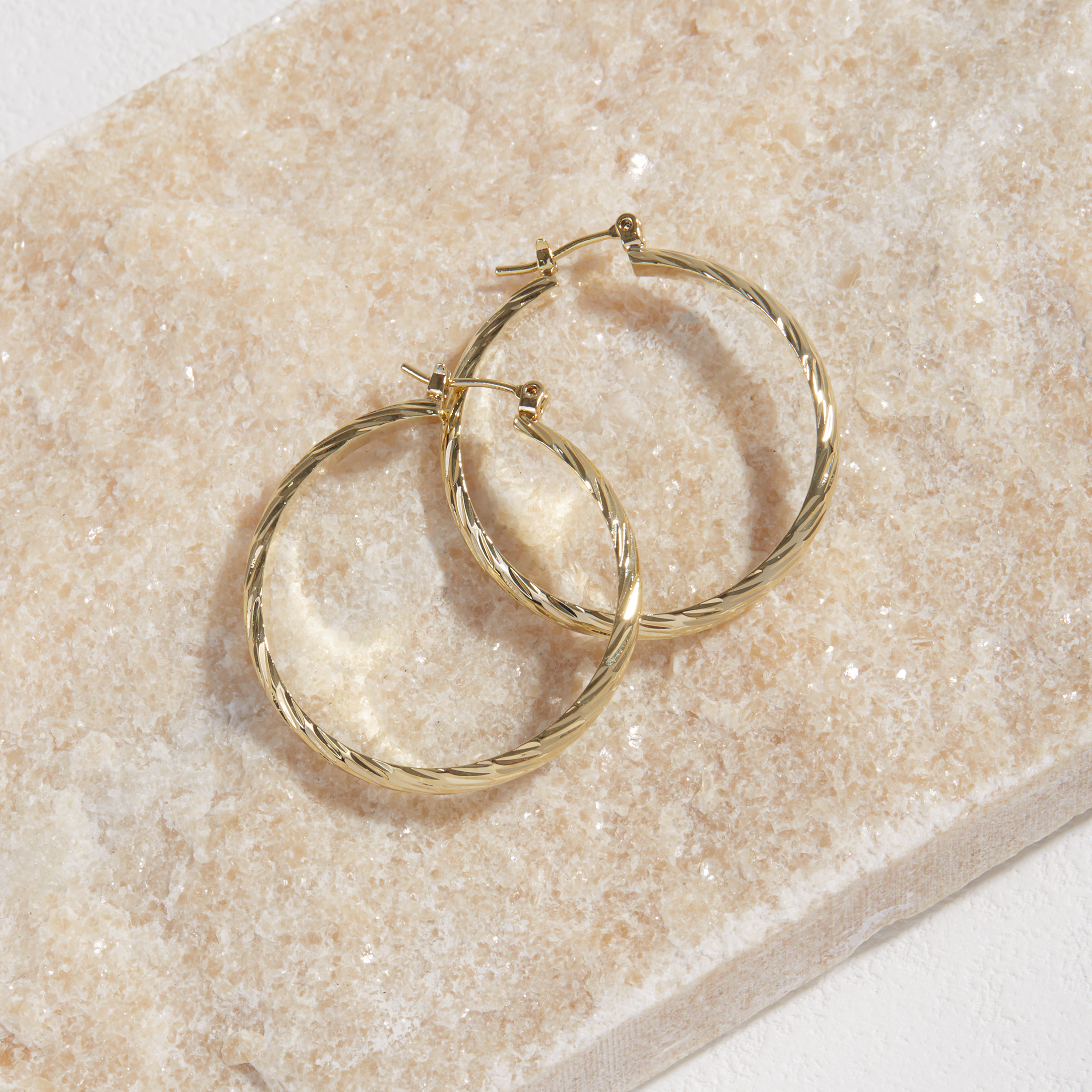 Women's Plain Ring Cut Earrings Hypoallergenic Copper Material